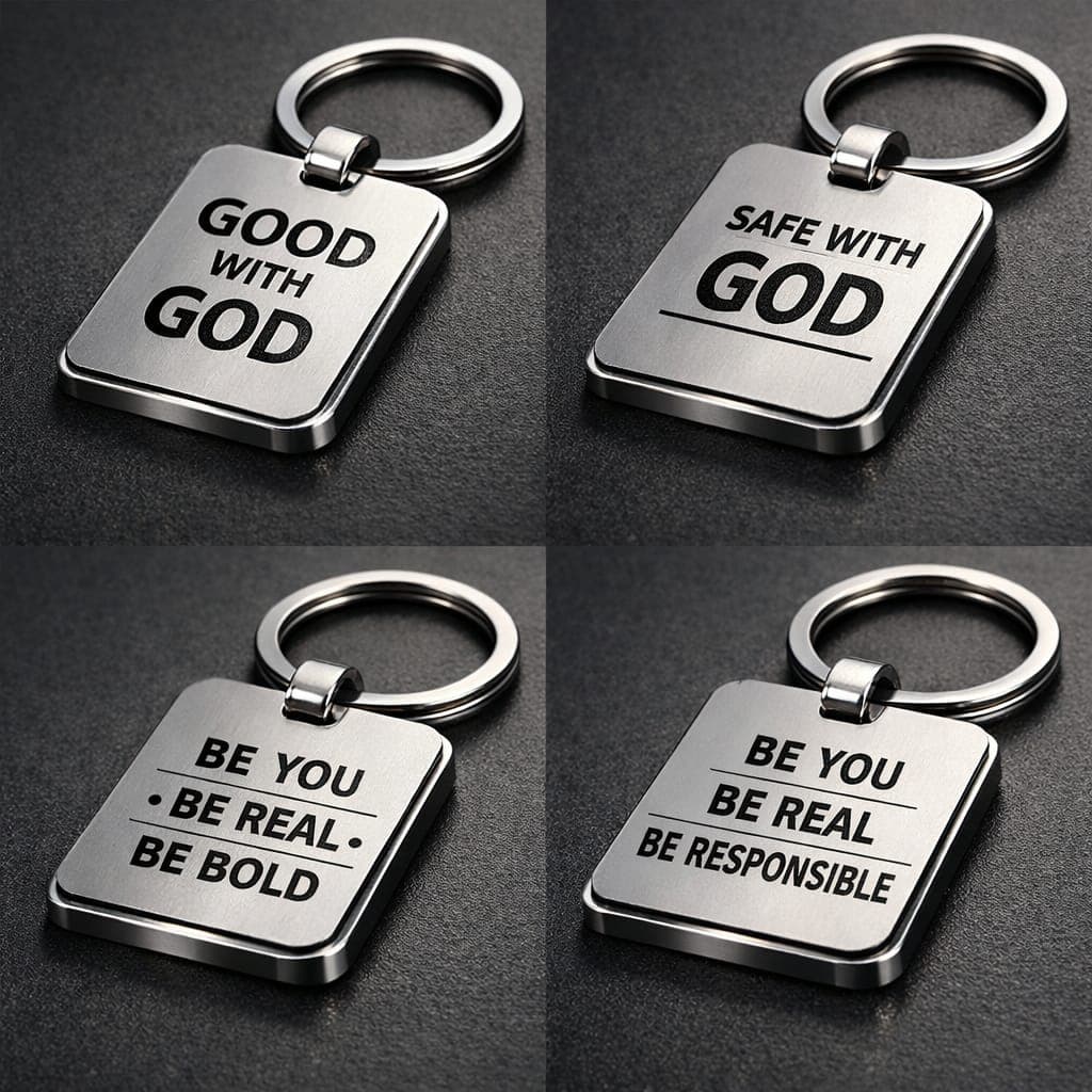 Engraved Steel Keychain